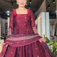 Blush Sequin Anarkali Gown Set