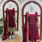 Blush Sequin Anarkali Gown Set