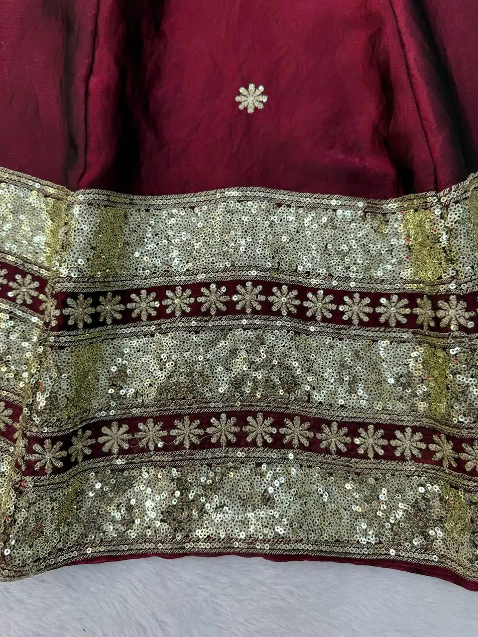 Blush Sequin Anarkali Gown Set