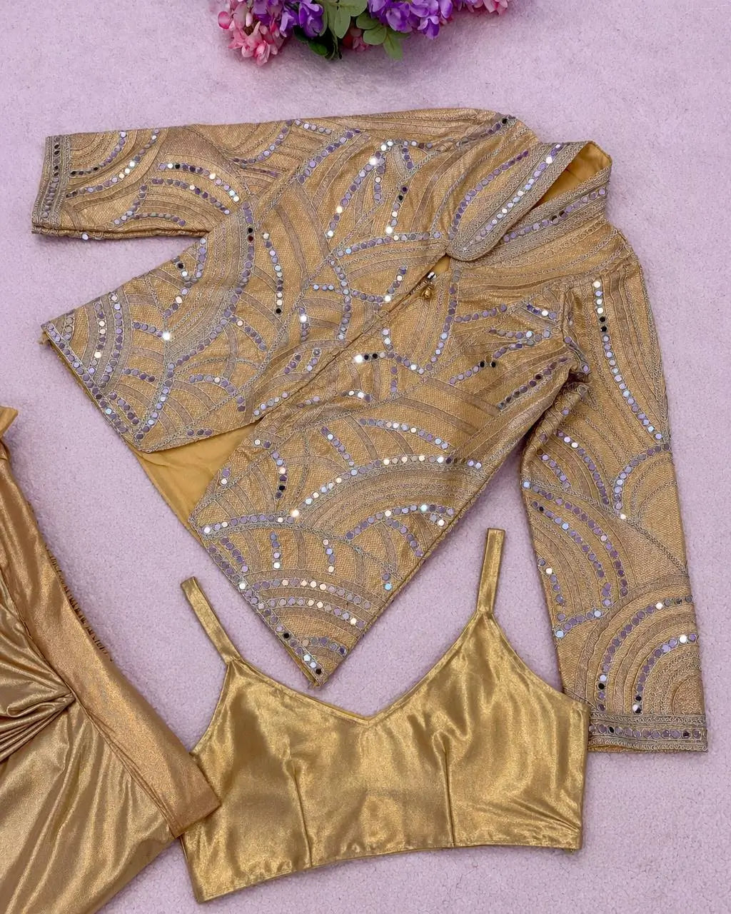Bollywood inspired Designer Mirror Work Dhoti Set for Festive and Wedding Wear