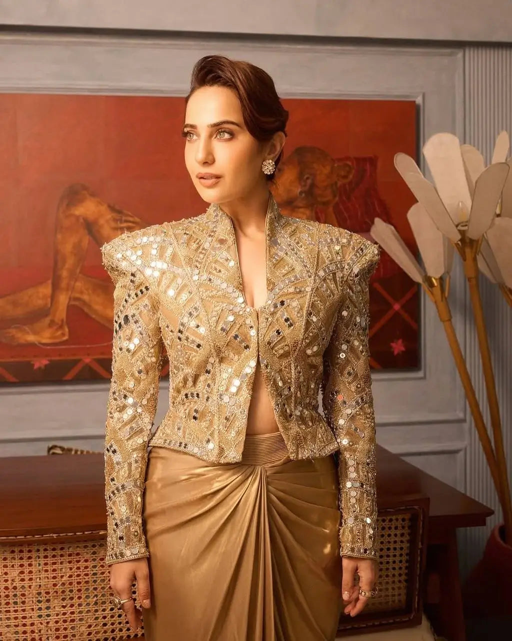 Bollywood inspired Designer Mirror Work Dhoti Set for Festive and Wedding Wear