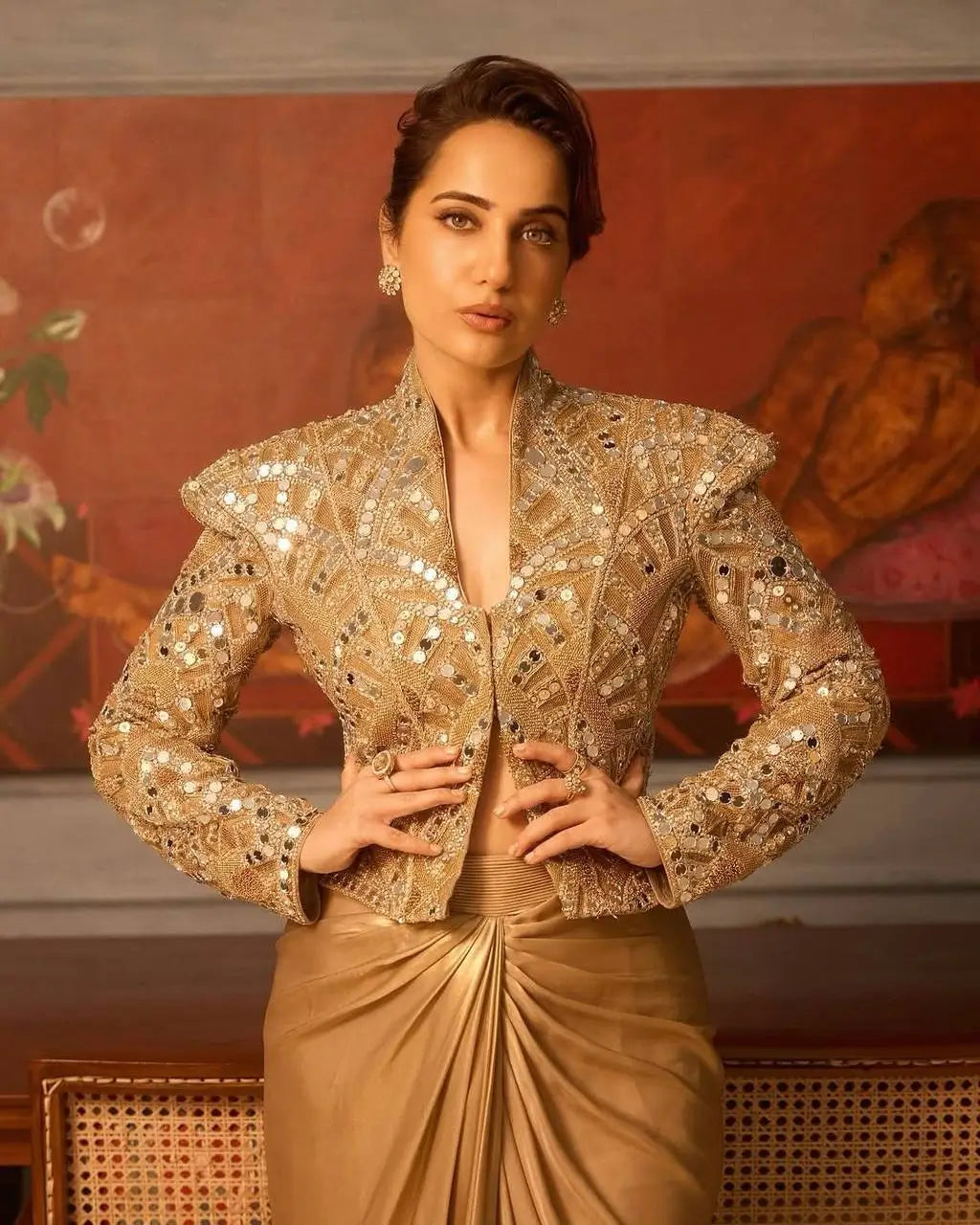 Bollywood inspired Designer Mirror Work Dhoti Set for Festive and Wedding Wear