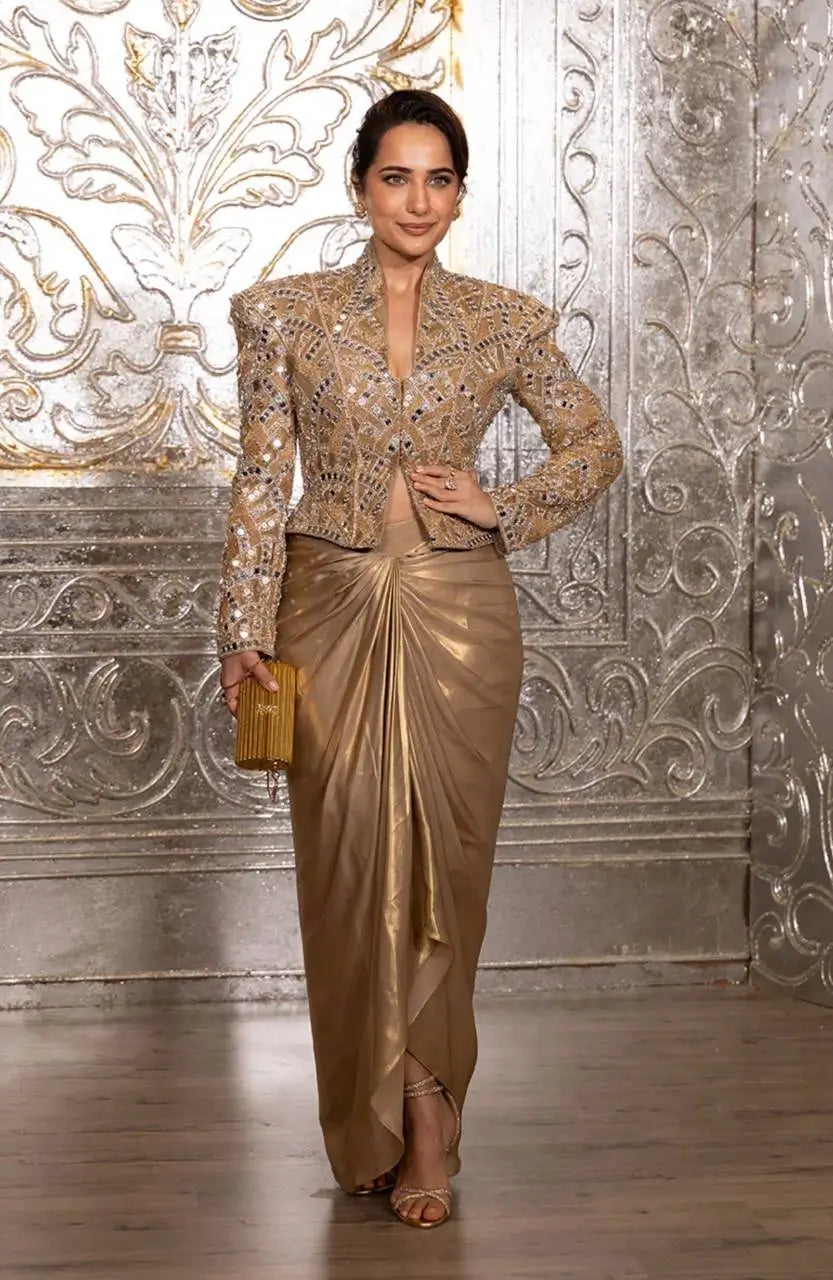 Bollywood inspired Designer Mirror Work Dhoti Set for Festive and Wedding Wear