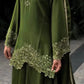 Bottle Green Heavy Chinon Silk Embroidered Kurta Sharara Set with Lace Dupatta | Festive Party Wear