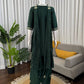 Bottle Green Heavy Natural Crepe Suit Set with Thread Sequence and Pearl Work Farshi Palazzo