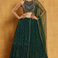 Bottle Green Sequin Lehenga