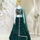 Bottle Green Sequin Lehenga