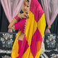 Box Pattern Georgette Saree with Mirror Work and Gotta Lace