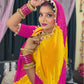 Box Pattern Georgette Saree with Mirror Work and Gotta Lace
