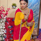 Box Pattern Georgette Saree with Mirror Work and Gotta Lace
