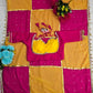Box Pattern Georgette Saree with Mirror Work and Gotta Lace
