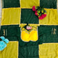 Box Pattern Georgette Saree with Mirror Work and Gotta Lace