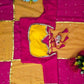 Box Pattern Georgette Saree with Mirror Work and Gotta Lace