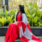 Box Pattern Georgette Saree with Mirror Work and Gotta Lace