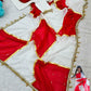 Box Pattern Georgette Saree with Mirror Work and Gotta Lace