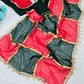Box Pattern Georgette Saree with Mirror Work and Gotta Lace
