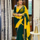 Box Pattern Georgette Saree with Mirror Work and Gotta Lace