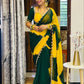 Box Pattern Georgette Saree with Mirror Work and Gotta Lace