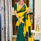 Box Pattern Georgette Saree with Mirror Work and Gotta Lace