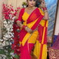 Box Pattern Georgette Saree with Mirror Work and Gotta Lace