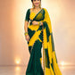 Box Pattern Georgette Saree with Mirror Work and Gotta Lace