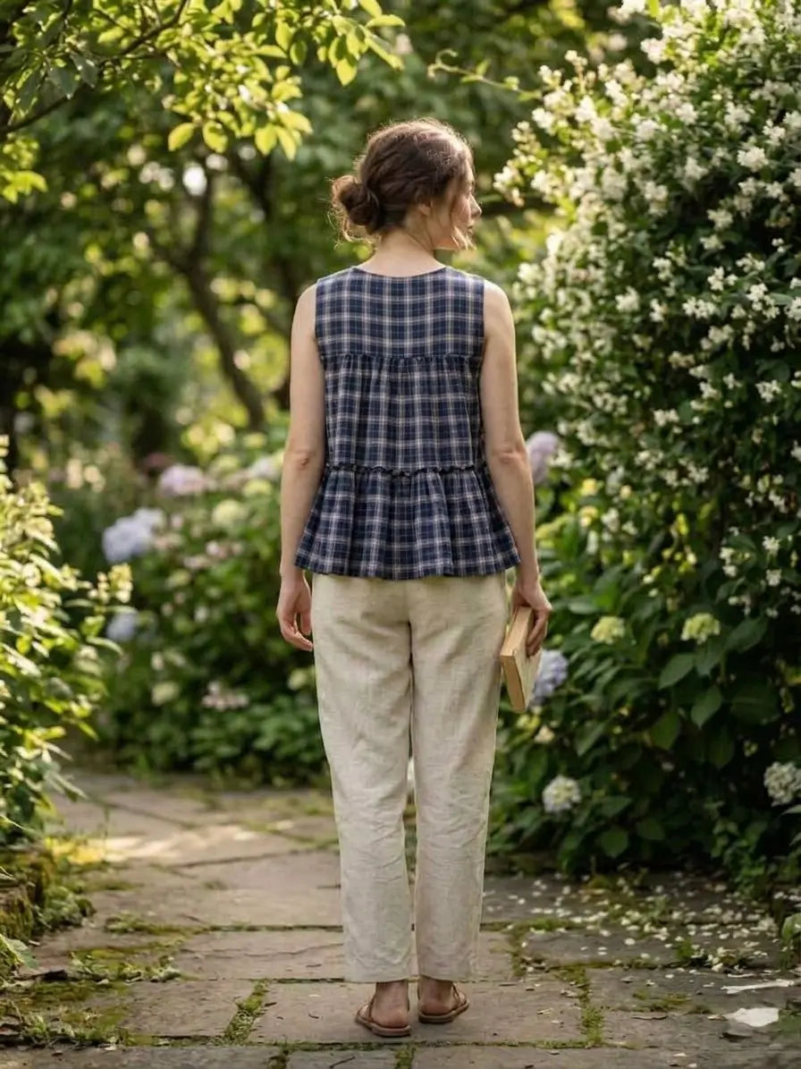 Breezy Checks Linen Co-ord Set for Summer Casual Wear