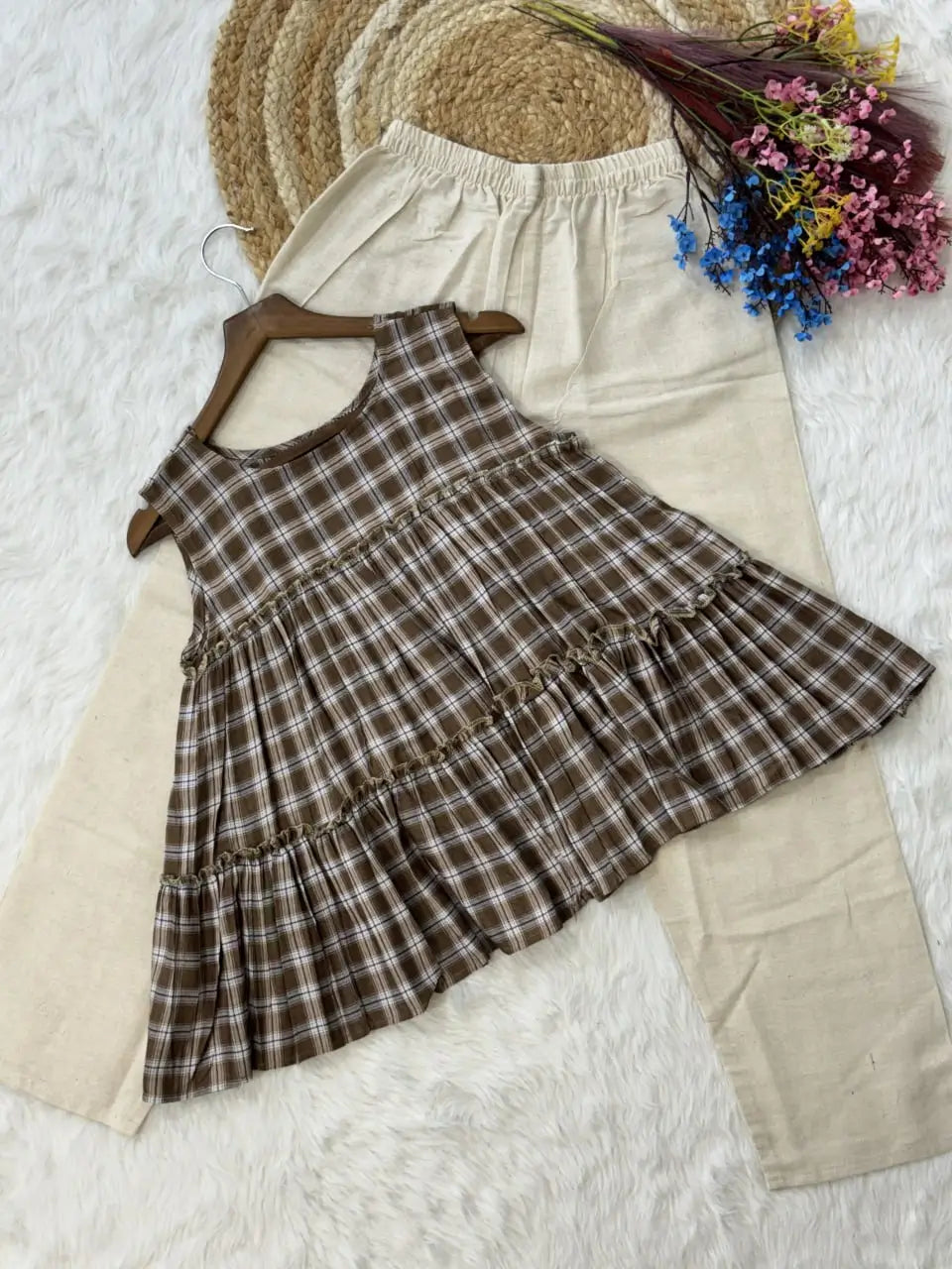 Breezy Checks Linen Co-ord Set for Summer Casual Wear