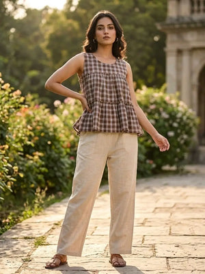Breezy Checks Linen Co-ord Set for Summer Casual Wear