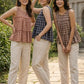 Breezy Checks Linen Co-ord Set for Summer Casual Wear