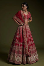 Bridal Embroidered Silk Lehenga Set with Dupatta for Wedding and Festive Wear