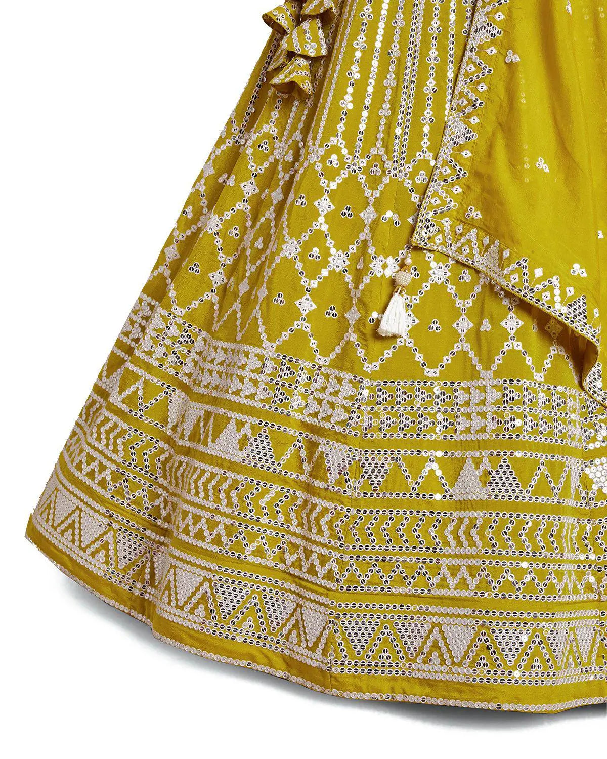 Bridal Style Embroidered Silk Lehenga Choli Set