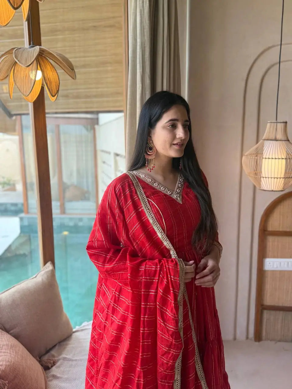 Brocade Tiered Anarkali Gown