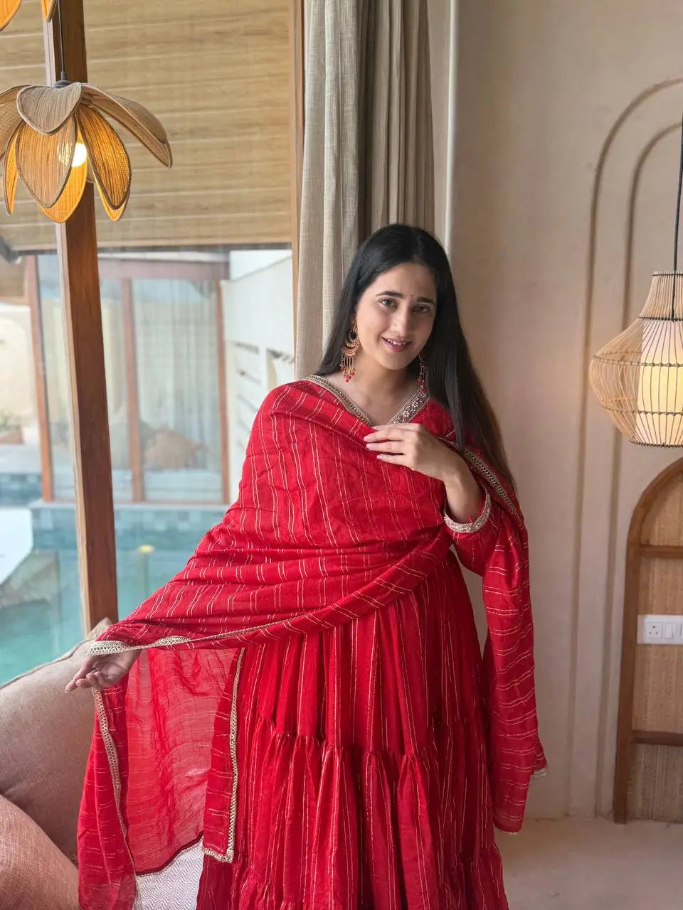 Brocade Tiered Anarkali Gown