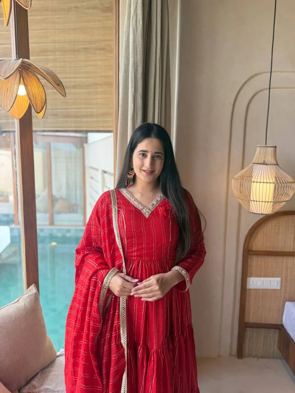 Brocade Tiered Anarkali Gown