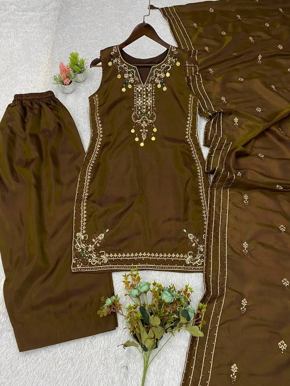 Brown Coin Tassel Suit