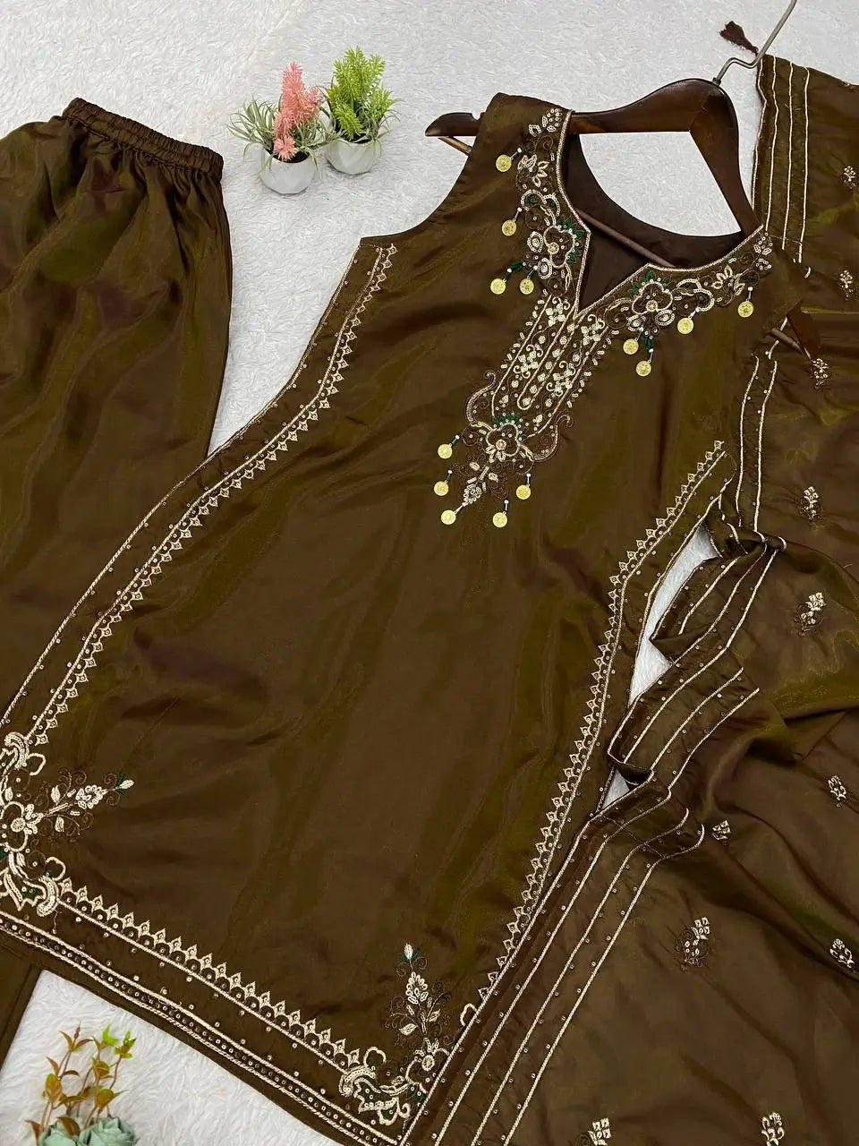Brown Coin Tassel Suit