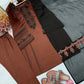 Brown Roman Silk Kurta Set with Dupatta