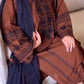 Brown Roman Silk Kurta Set with Dupatta