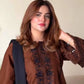 Brown Roman Silk Kurta Set with Dupatta