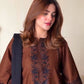 Brown Roman Silk Kurta Set with Dupatta