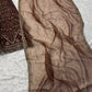 Brown Thai Silk Lehenga with Dori Work