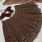 Brown Thai Silk Lehenga with Dori Work