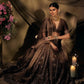 Brown Thai Silk Lehenga with Dori Work