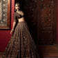 Brown Thai Silk Lehenga with Dori Work