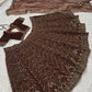 Brown Thai Silk Lehenga with Dori Work