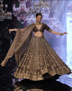 Brown Thai Silk Lehenga with Dori Work