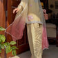 Butter Yellow Embroidered Farshi Palazzo Suit Set with Shaded Dupatta