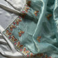 Butterfly Motif Crushed Organza Embroidered Saree
