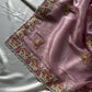 Butterfly Motif Crushed Organza Embroidered Saree