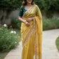 Butterfly Motif Crushed Organza Embroidered Saree